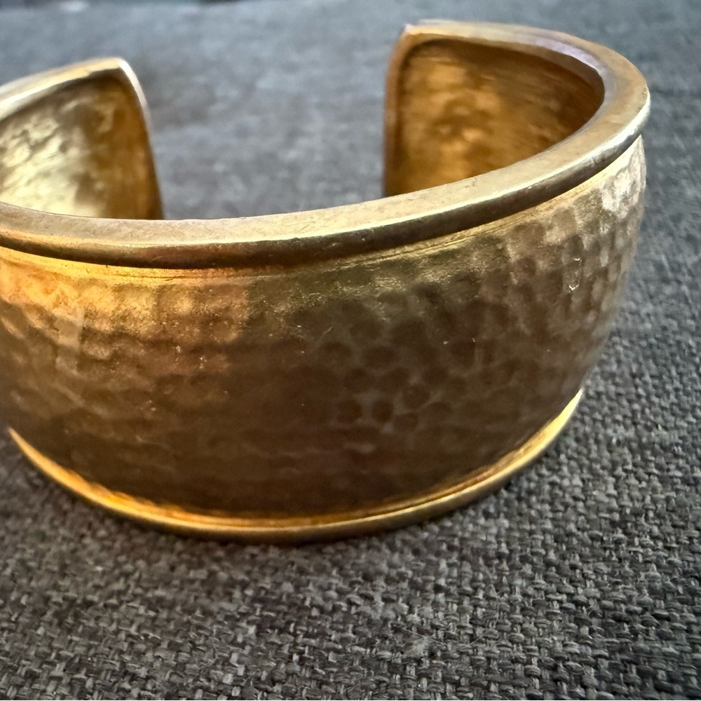Napier Hammered Brass-Tone Cuff Bracelet